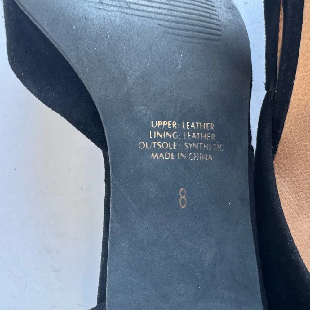 Black suede shoes are J.Jill Marlowe d'Orsay kitten heels.  Size 8 - Picture 12 of 12